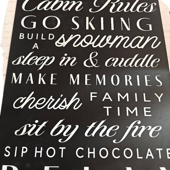 Nwt Cabin Rules Wood Placker Wall Decor - Picture 3 of 3